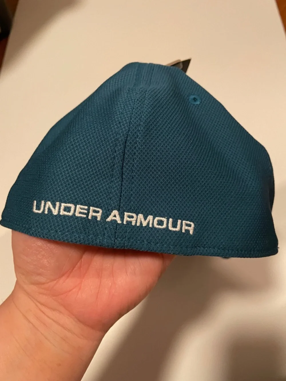 Under Armour Men’s Teal Performance Cap & White Logo Fitted Cap Size L/XL - Picture 3 of 5